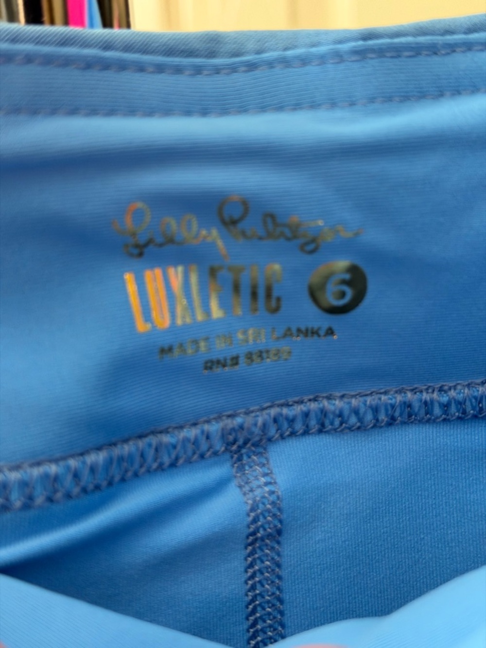 Lilly Pulitzer Luxletic Light Blue Skort with Scalloped White Trim - Picture 3 of 3